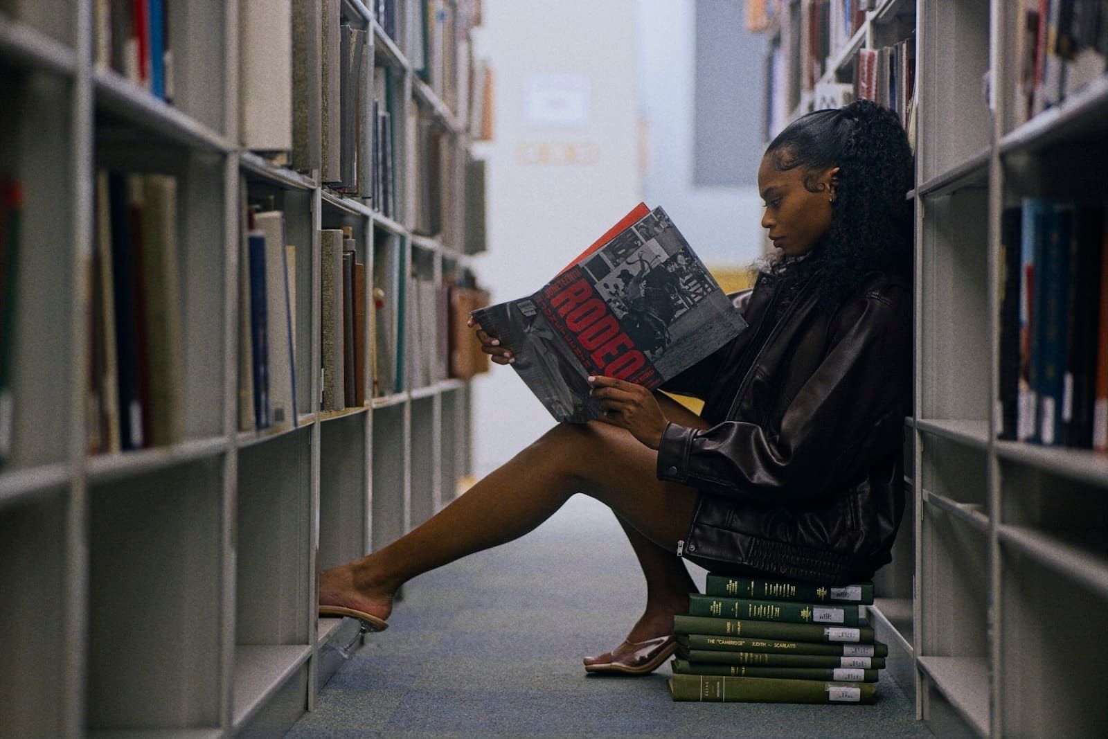 A peaceful library setting, ideal for deep focused work