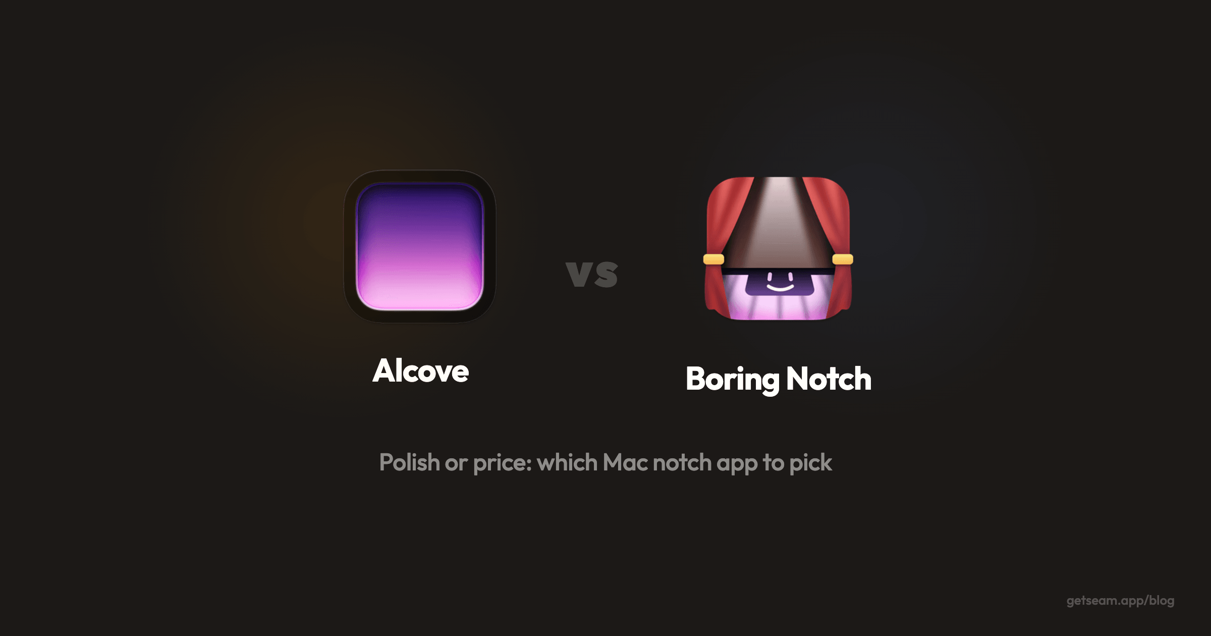 Alcove vs Boring Notch comparison for Mac