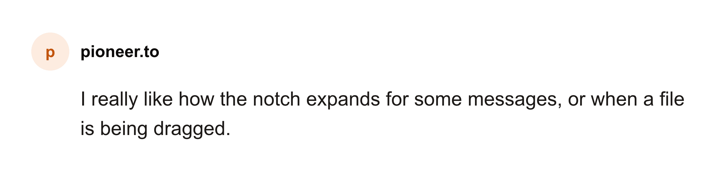 Comment from pioneer.to on the Seam feedback board